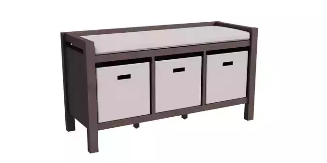 3 Drawers Brown Wood Console Table