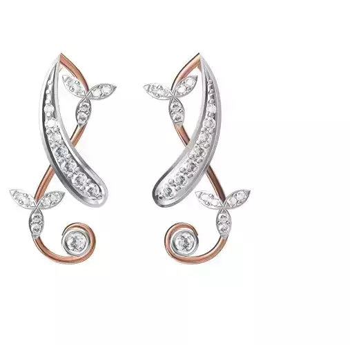 Women Diamond Earrings STL FBX JCD Details