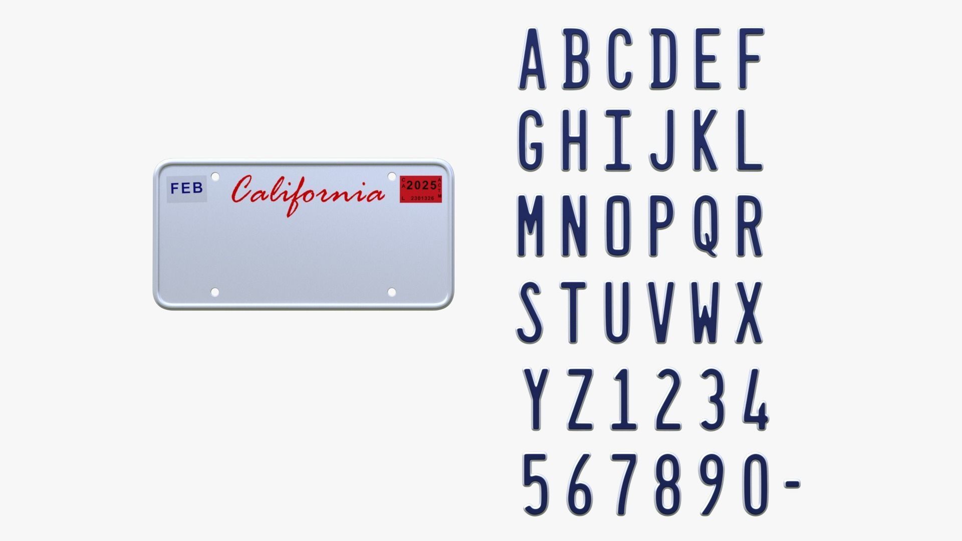 License Plate USA 3D model | CGTrader