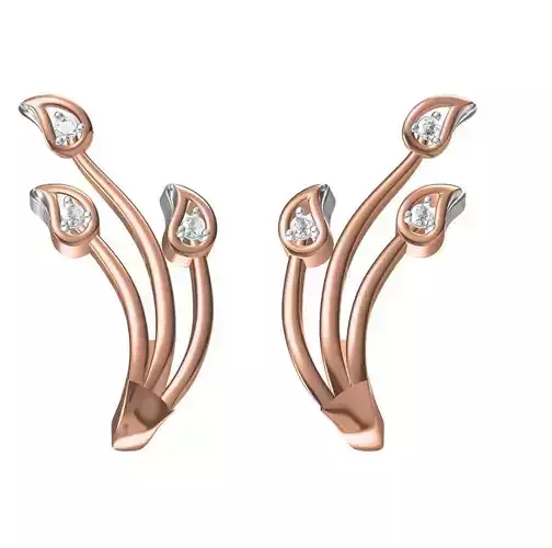 Women Diamond Earrings STL FBX JCD Details