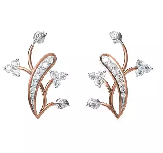 Women Diamond Earrings STL FBX JCD Details
