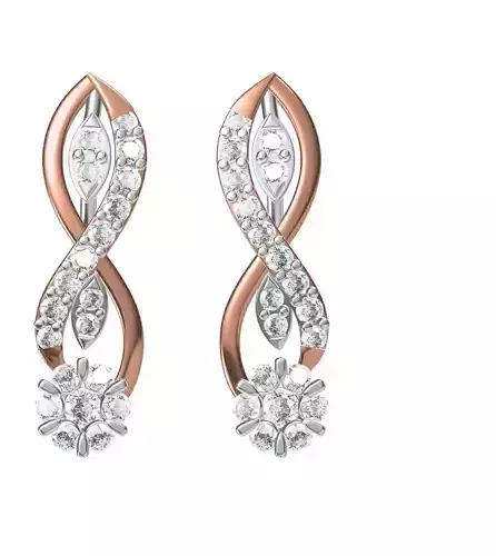 Women Diamond Earrings STL FBX JCD Details