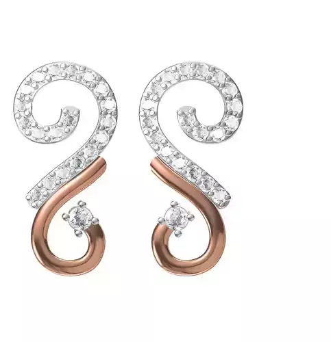 Women Diamond Earrings STL FBX JCD Details