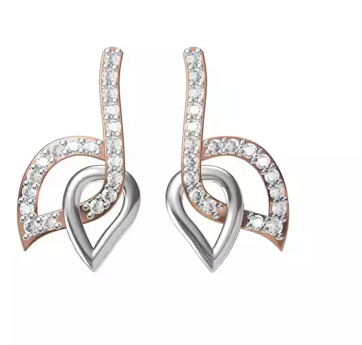Women Diamond Earrings STL FBX JCD Details