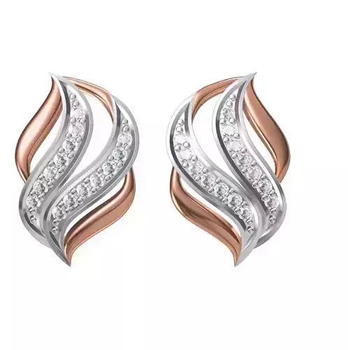 Women Diamond Earrings STL FBX JCD Details