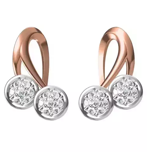 Women Diamond Earrings STL FBX JCD Details