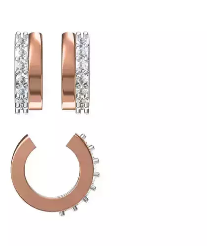 Women Diamond Earrings STL FBX JCD Details