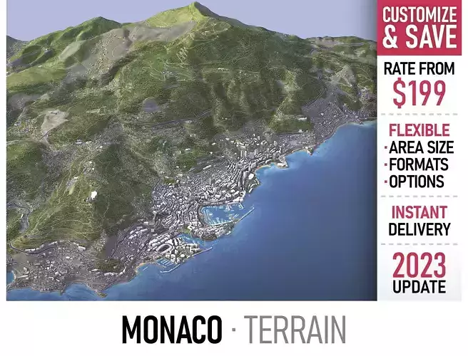 Monaco Low-poly 3D model