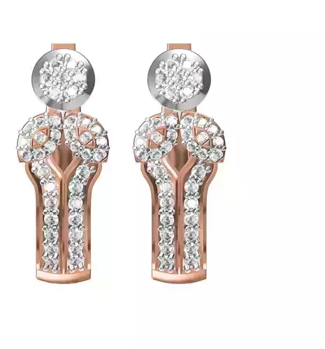 Women Diamond Earrings STL FBX JCD Details