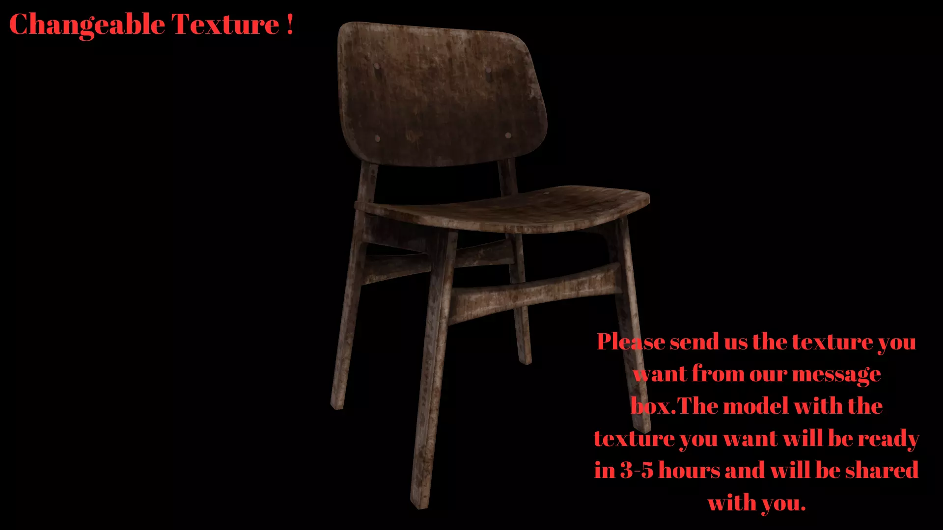 Free Chair Game Ready - Low Poly 3D Model - Old Chair 3D Low-poly 3D model_0