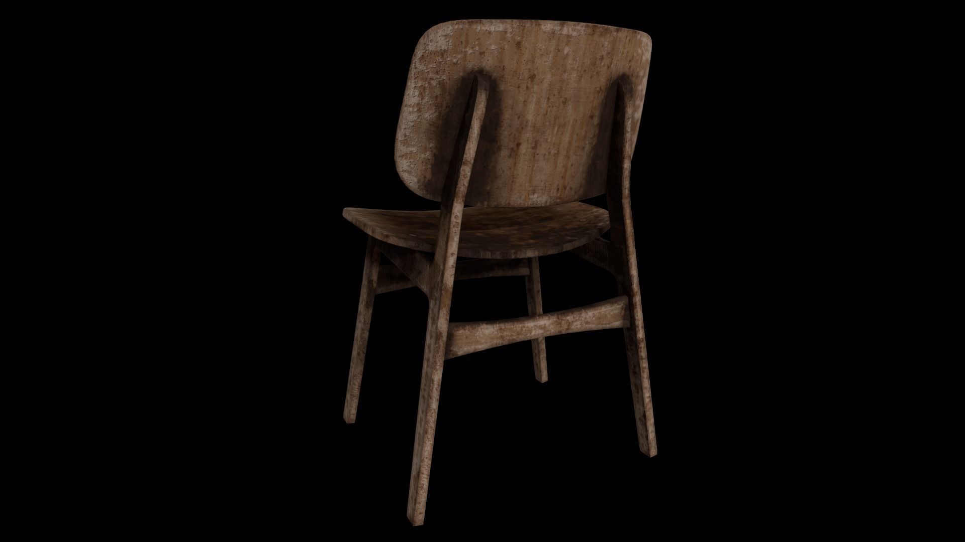 Free Chair Game Ready - Low Poly 3D Model - Old Chair 3D Low-poly 3D model_3