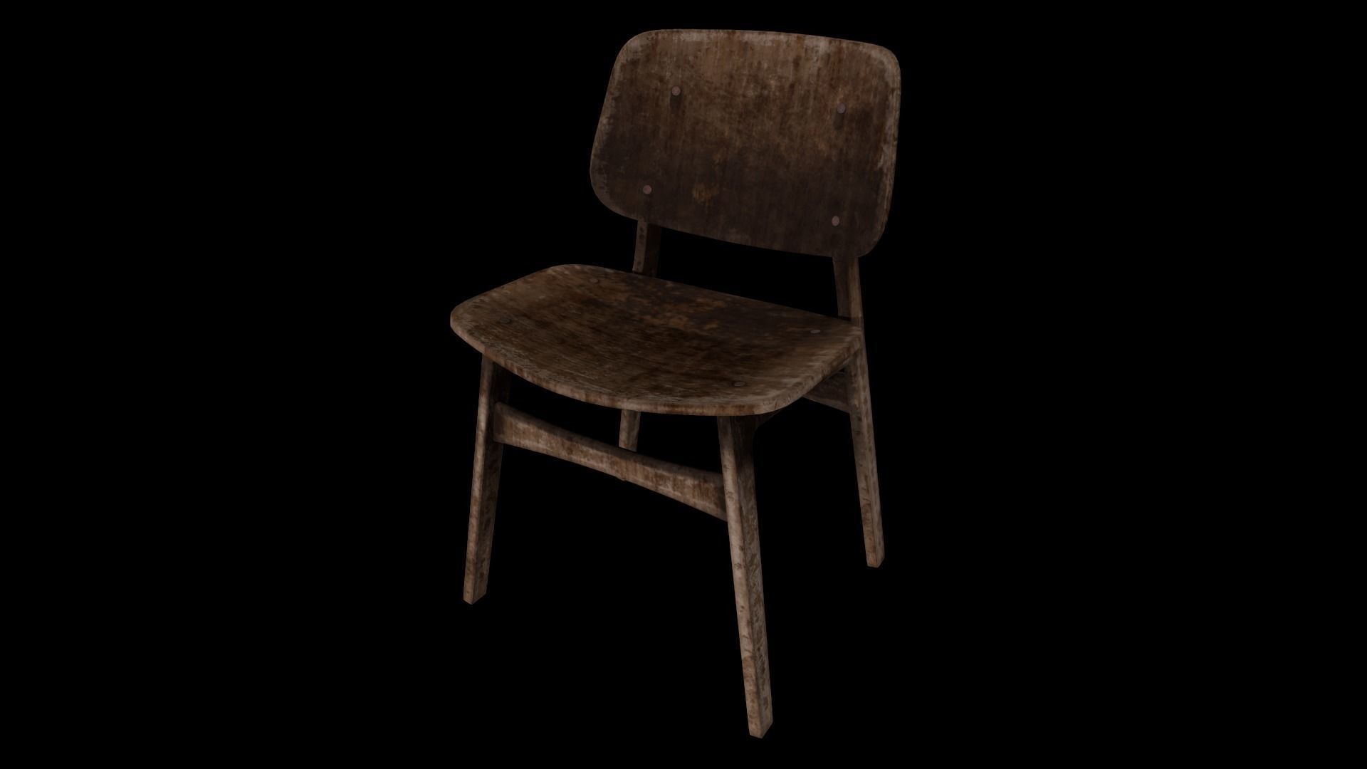 Free Chair Game Ready - Low Poly 3D Model - Old Chair 3D Low-poly 3D model_2