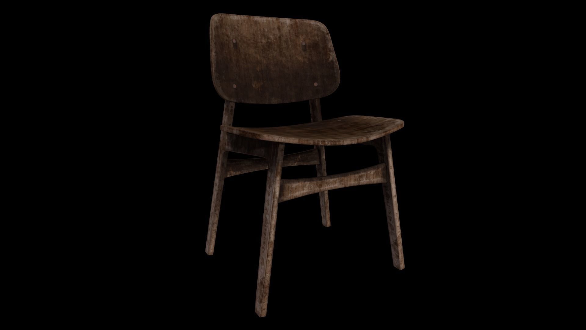 Free Chair Game Ready - Low Poly 3D Model - Old Chair 3D Low-poly 3D model_1