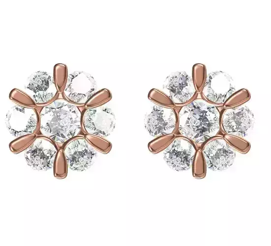 Women Diamond Earrings STL FBX JCD Details