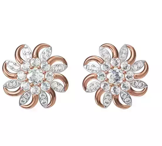 Women Diamond Earrings STL FBX JCD Details
