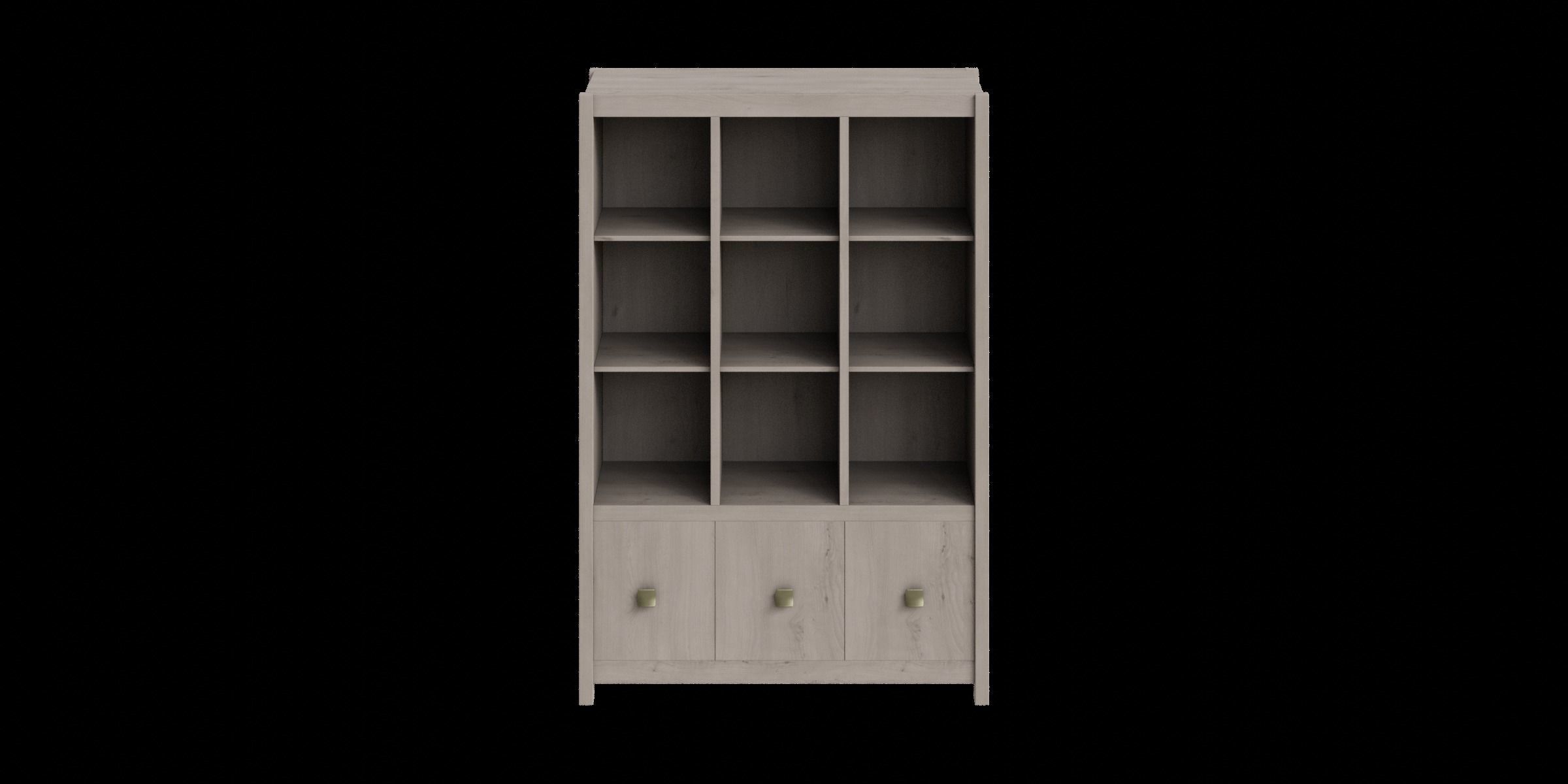 Light Gray Wooden Shelf Storage Low-poly 3D model_8