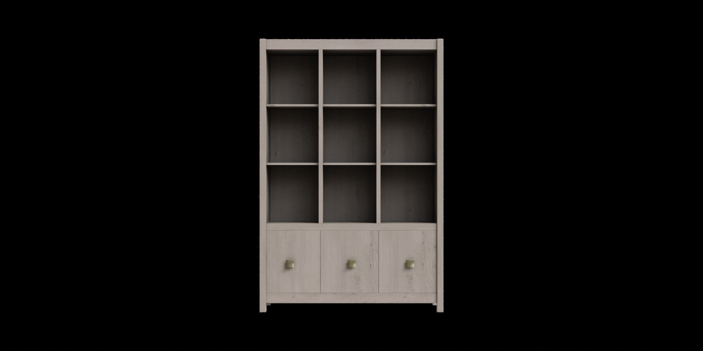 Light Gray Wooden Shelf Storage Low-poly 3D model_4