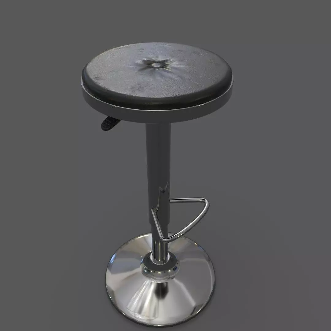 Bar Stool Low-poly 3D model_0
