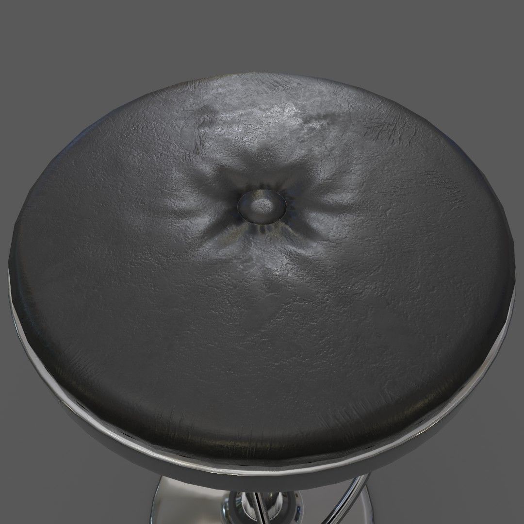 Bar Stool Low-poly 3D model_1