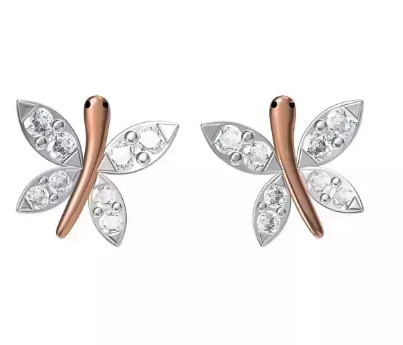 Women Diamond Earrings STL FBX JCD Details