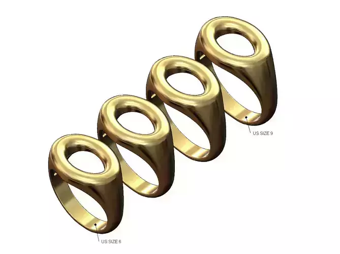 Landscape oval link signet US sizes 6to9