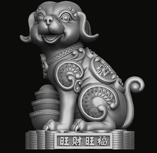 Dog Statue 3D model 3D printable CGTrader