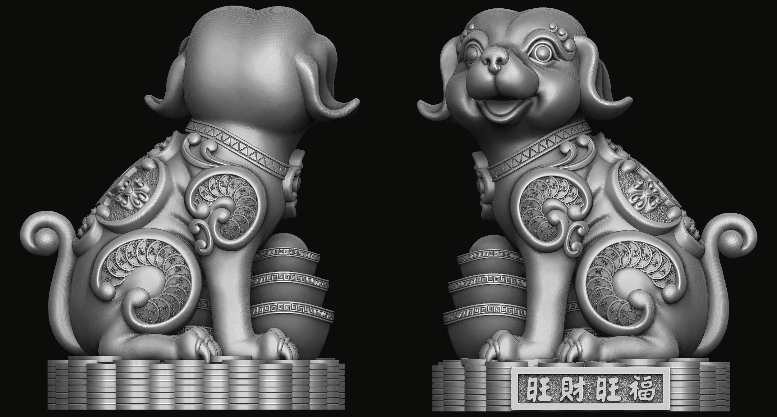 Dog Statue 3D model 3D printable CGTrader