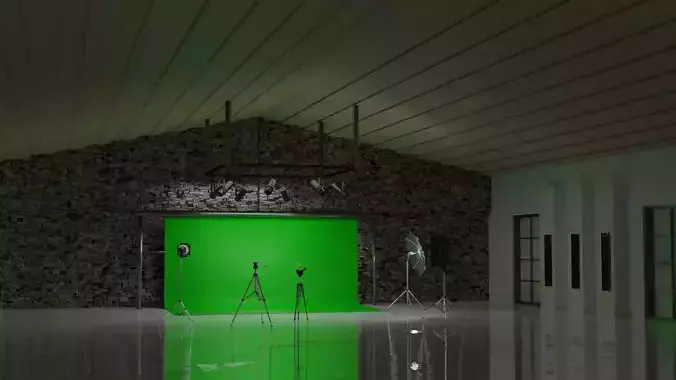 studio interior Low-poly 3D model