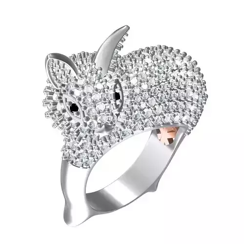 Cute Baby Rabbit Diamond Hip Hop Ring
