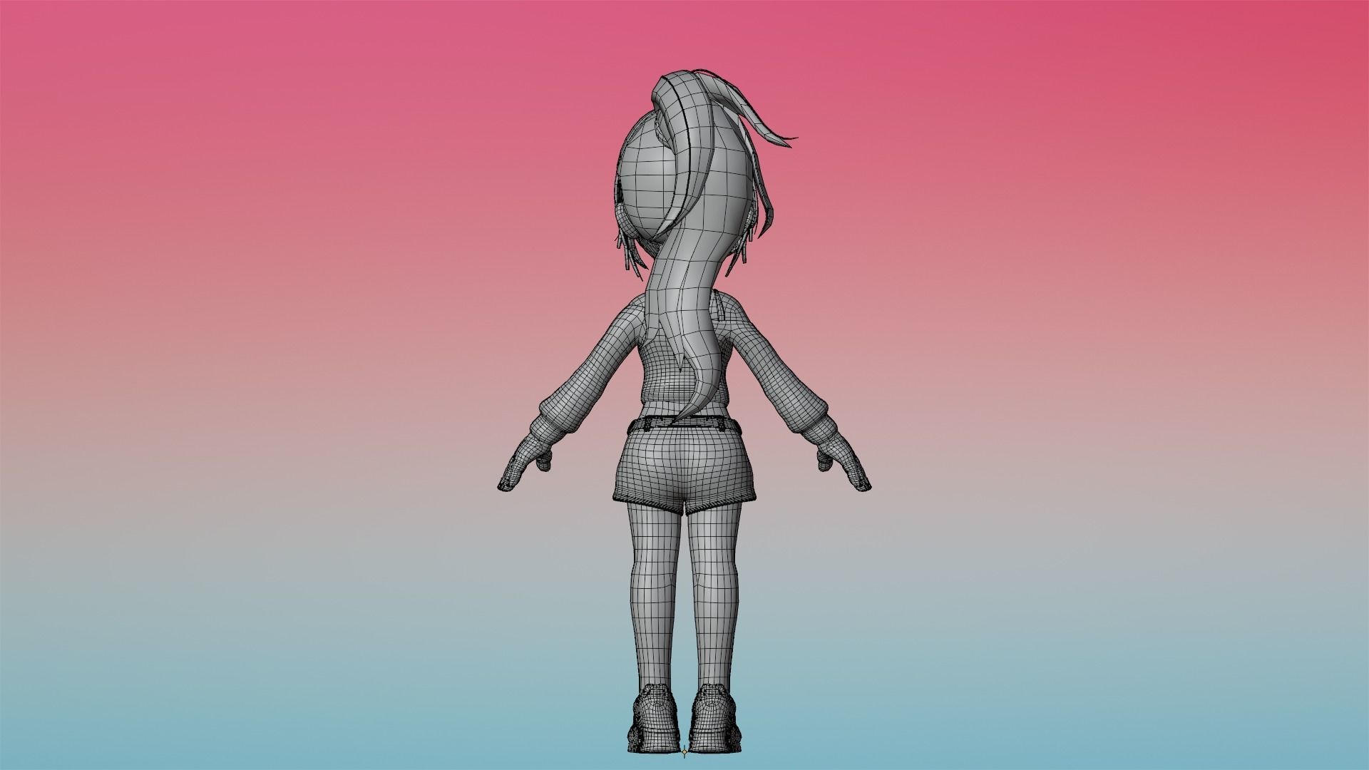 Poppy Cartoon Character Low-poly 3D model_19
