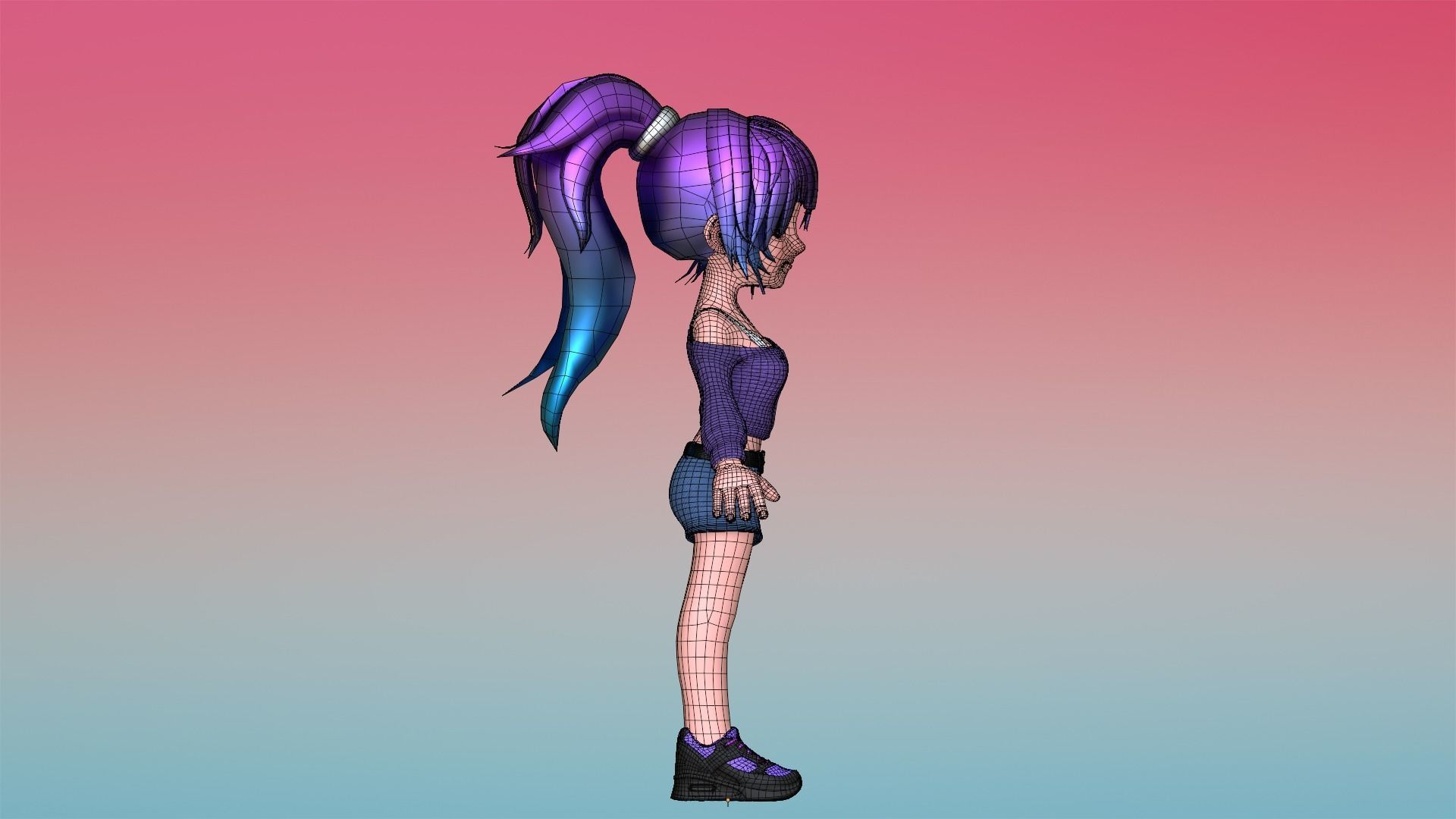 Poppy Cartoon Character Low-poly 3D model_22