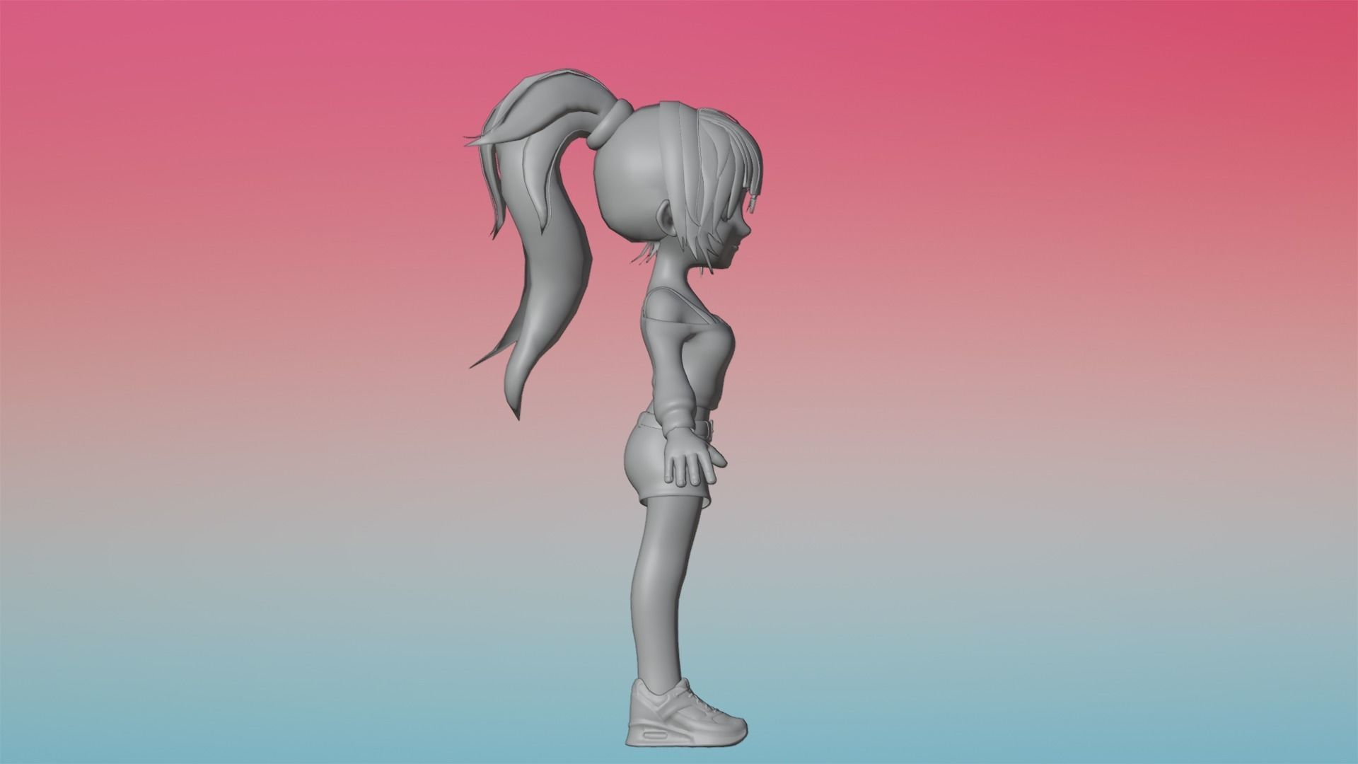 Poppy Cartoon Character Low-poly 3D model_14