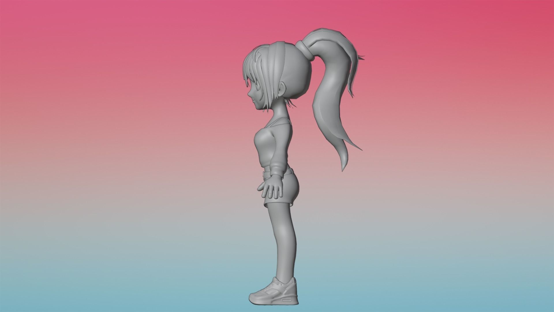 Poppy Cartoon Character Low-poly 3D model_15