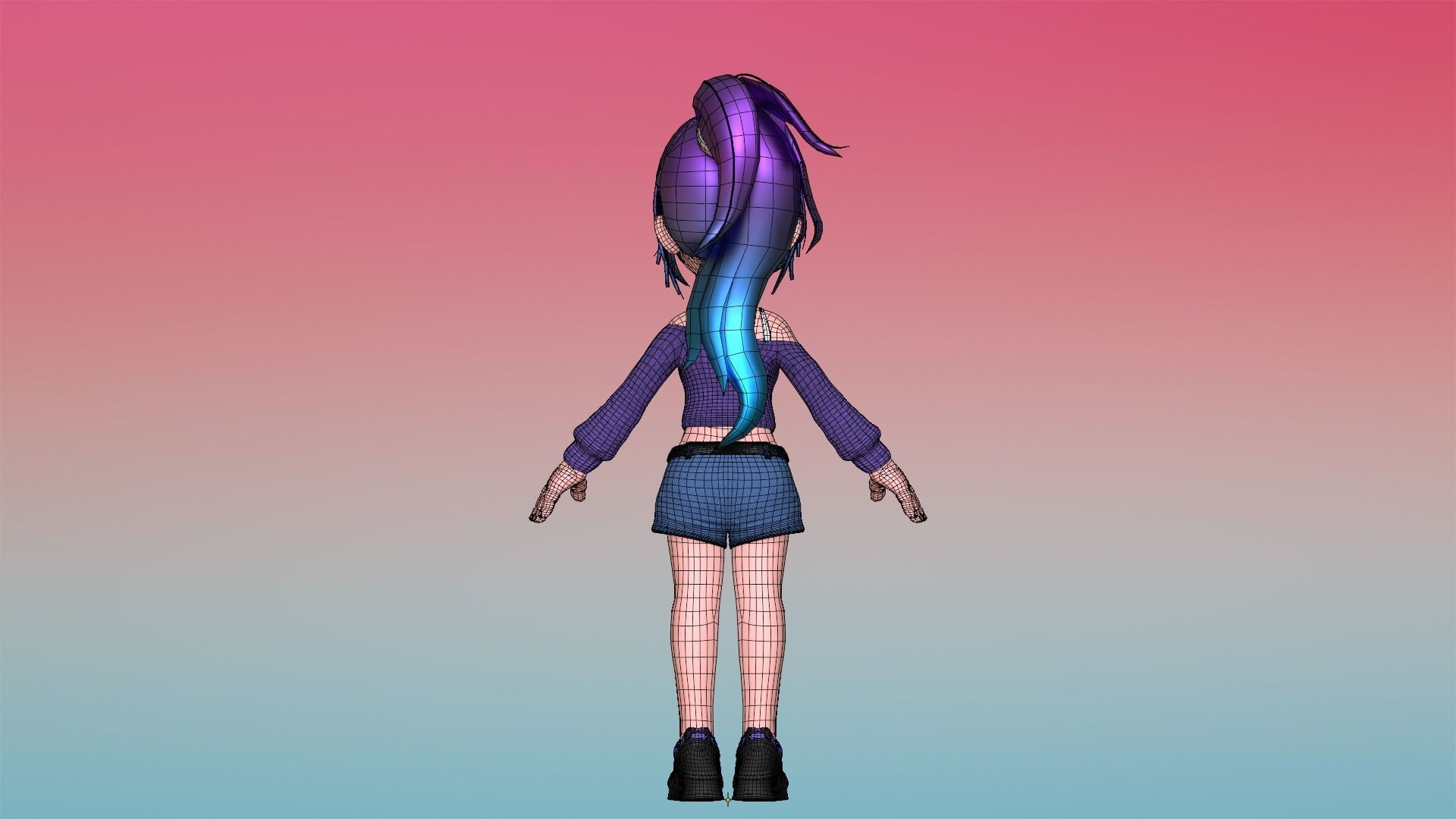 Poppy Cartoon Character Low-poly 3D model_23