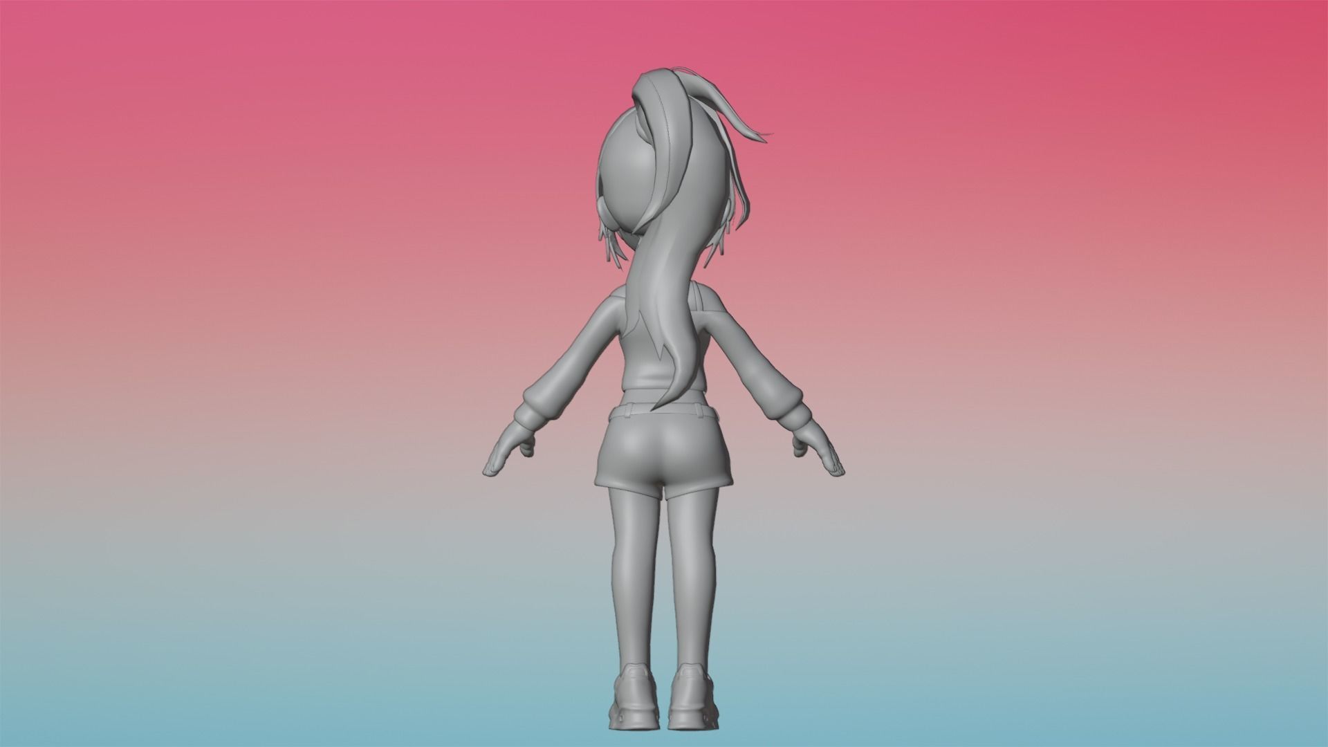 Poppy Cartoon Character Low-poly 3D model_16