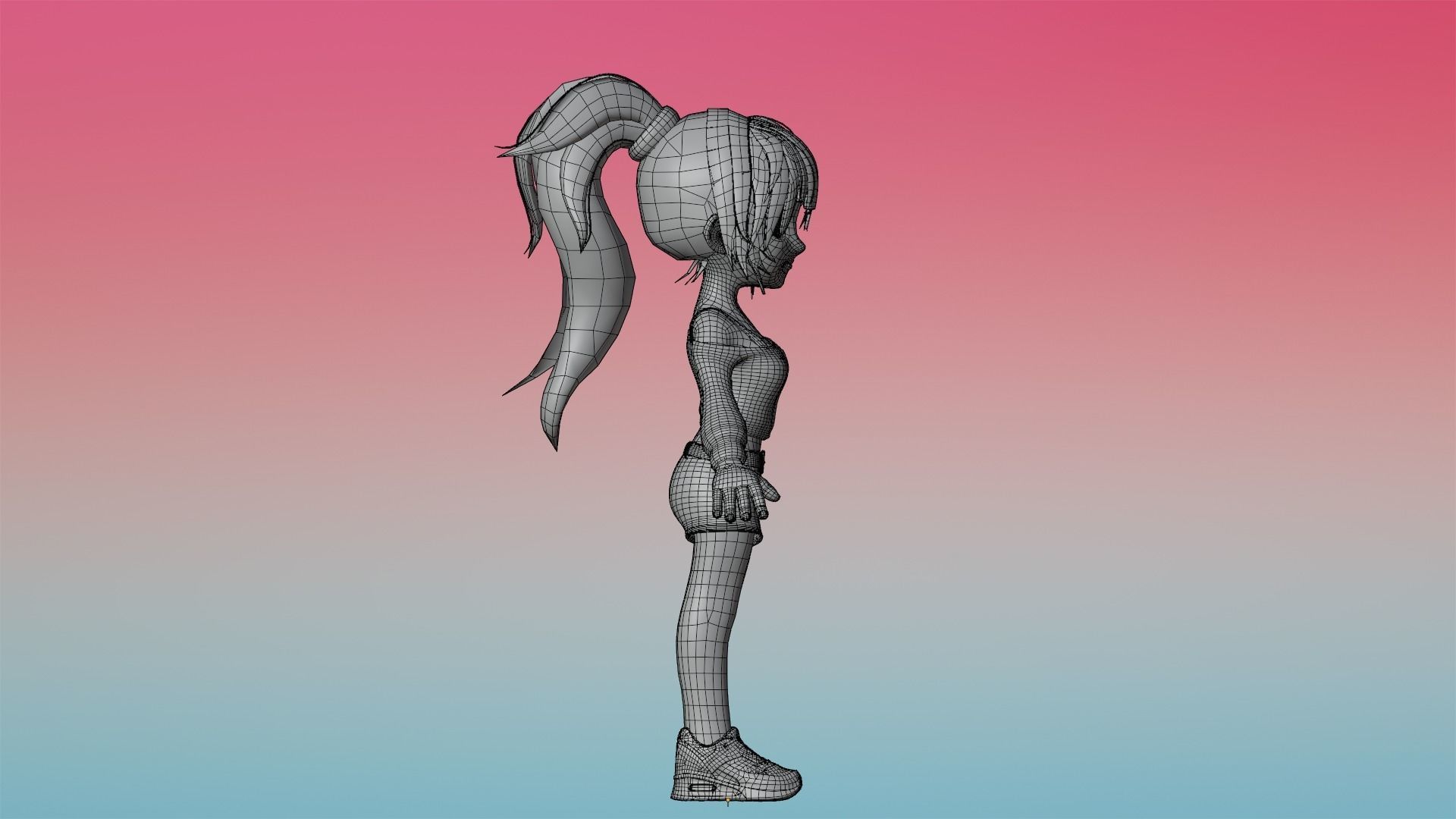 Poppy Cartoon Character Low-poly 3D model_18