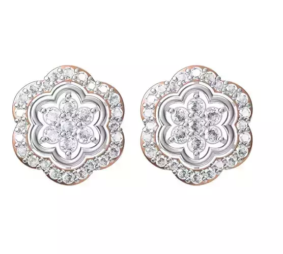 Women Diamond Earrings STL FBX JCD Details