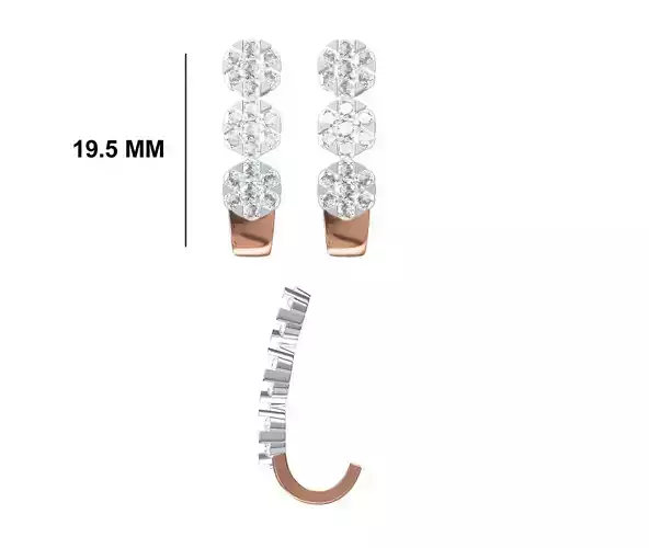 Women Diamond Earrings STL FBX JCD Details