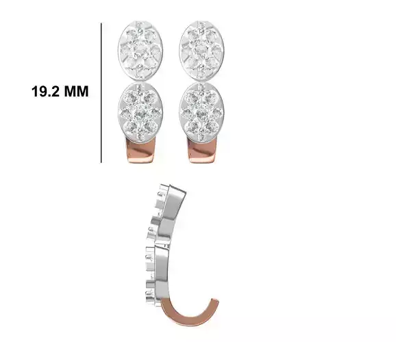 Women Diamond Earrings STL FBX JCD Details
