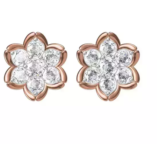 Women Diamond Earrings STL FBX JCD Details