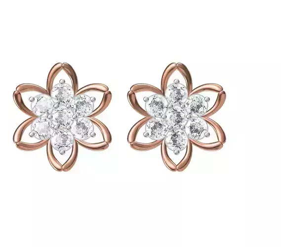 Women Diamond Earrings STL FBX JCD Details