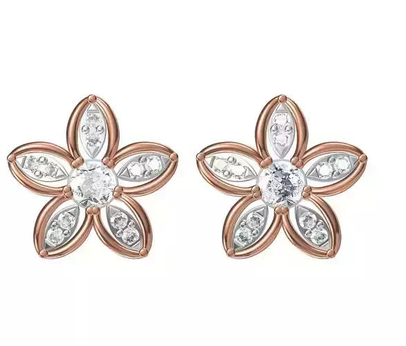Women Diamond Earrings STL FBX JCD Details