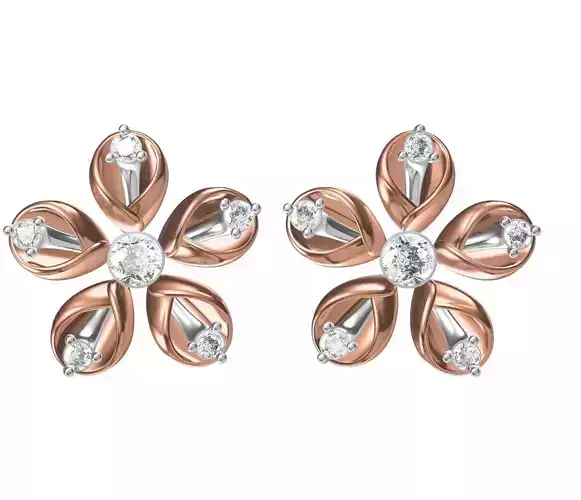 Women Diamond Earrings STL FBX JCD Details
