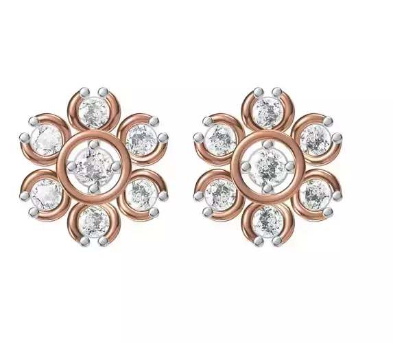 Women Diamond Earrings STL FBX JCD Details