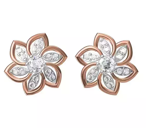 Women Diamond Earrings STL FBX JCD Details