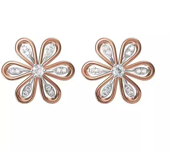 Women Diamond Earrings STL FBX JCD Details