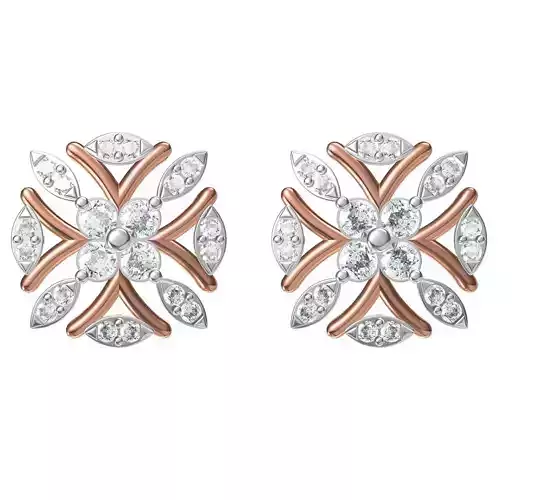Women Diamond Earrings STL FBX JCD Details
