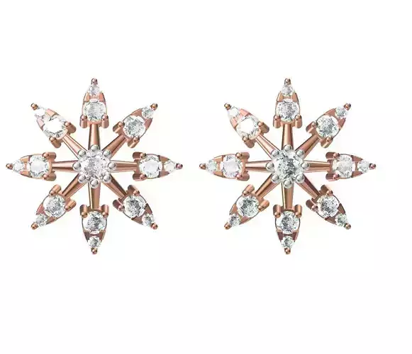 Women Diamond Earrings STL FBX JCD Details