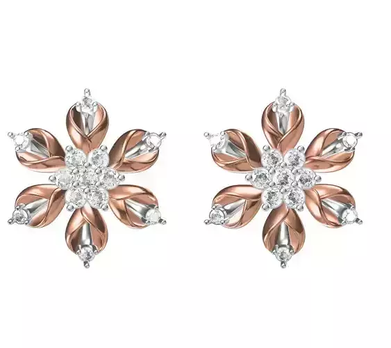 Women Diamond Earrings STL FBX JCD Details