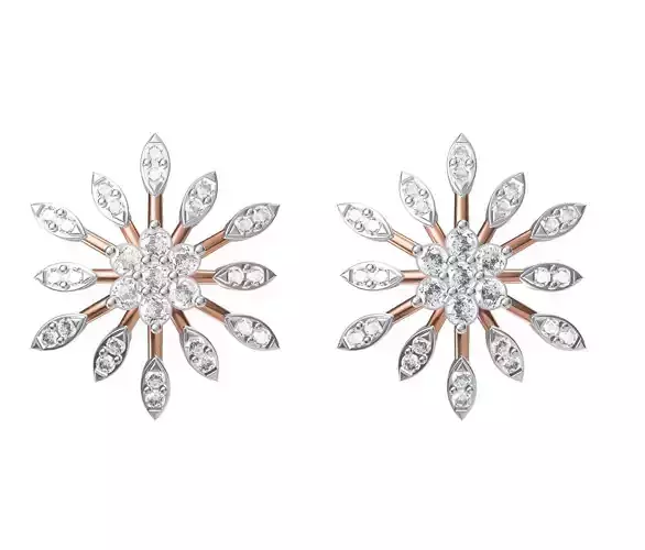 Women Diamond Earrings STL FBX JCD Details